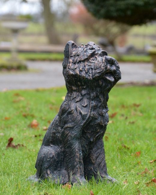 ‘Baxter’ the Yorkshire Terrier Garden Sculpture in Cast Aluminium - Verdigris main image
