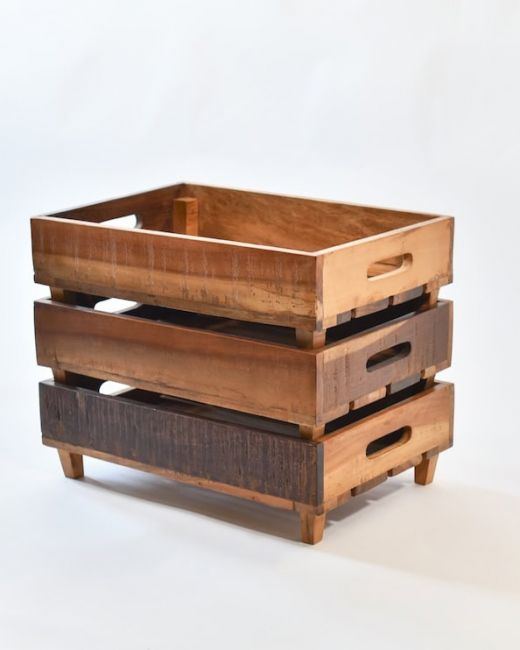 Reclaimed Wood Vegetable Trays - Set of Three