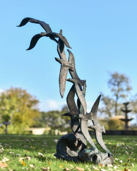 Verdigris Seagull Flock Cast Aluminium Sculpture Verdigris Seagull Flock Cast Aluminium Sculpture