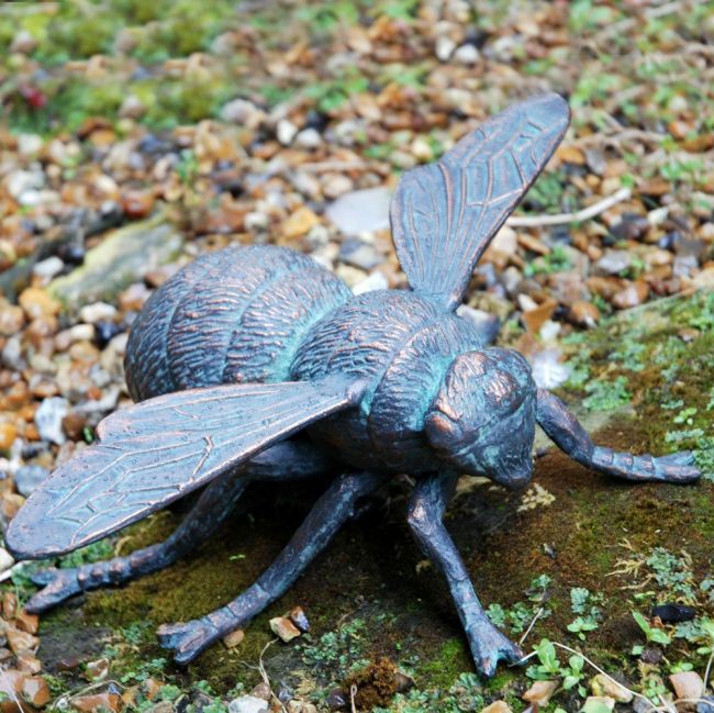 Verdigris Bumble Bee Ornament in Situ