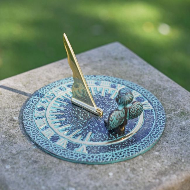 Verdigris Guardian Angel Solid Brass Sundial Verdigris Guardian Angel Solid Brass Sundial