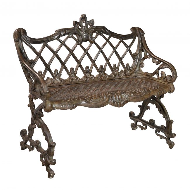 Victorian Cast Iron Garden Bench Finished in a Rustic Brown Finish Victorian Cast Iron Garden Bench Finished in a Rustic Brown Finish