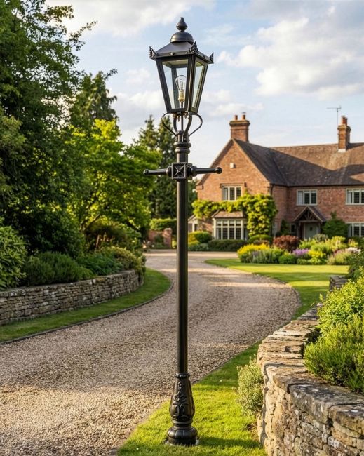 Victorian Lamp Post - Black 2.3m digital illustration