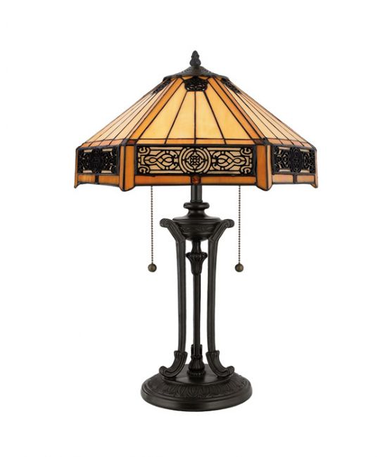 "Sommersall Peak" Vintage Bronze Carved Metal and Amber Glass Table Lamp "Sommersall Peak" Vintage Bronze Carved Metal and Amber Glass Table Lamp