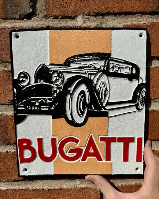 Cast Iron Bugatti Wall Sign