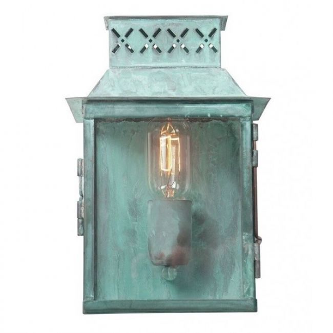 “Martellen Park” Vintage Half Wall Lantern Finished In Verdigris “Martellen Park” Vintage Half Wall Lantern Finished In Verdigris