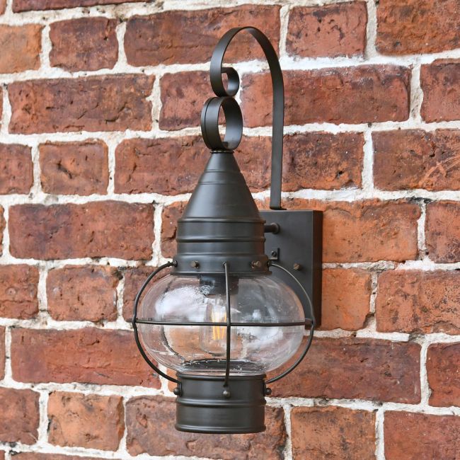Vintage Round Caged Wall Lantern in Situ Vintage Round Caged Wall Lantern in Situ