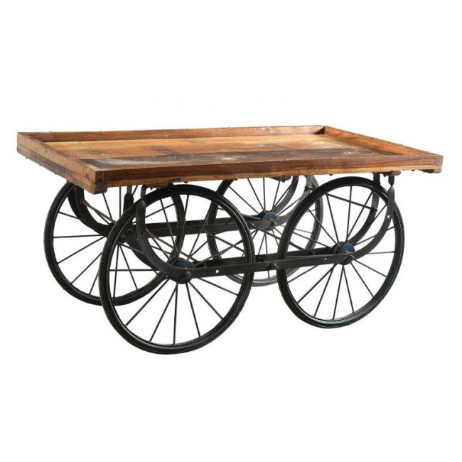 Wooden & Iron Display Cart Table Wooden & Iron Display Cart Table