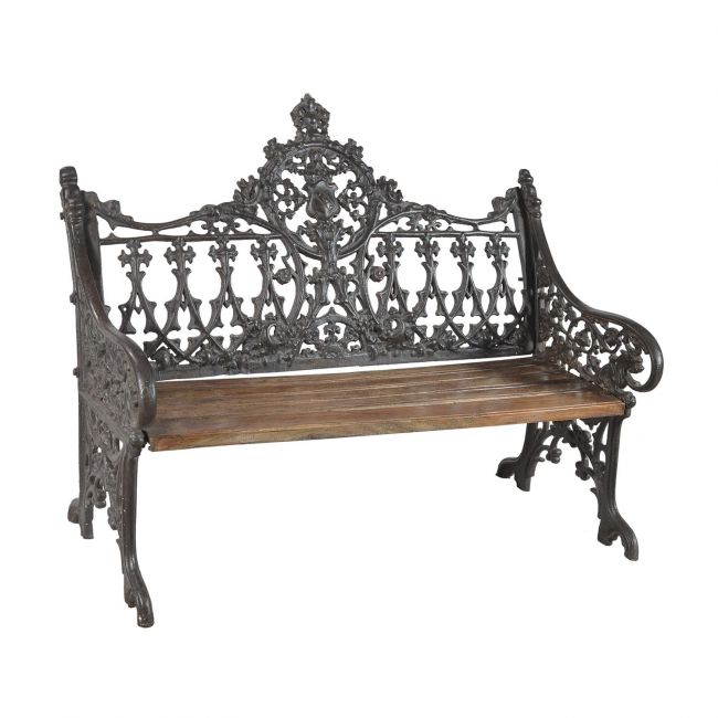 Vintage Victorian Cast Iron & Wood Bench in a Rustic Finish Vintage Victorian Cast Iron & Wood Bench in a Rustic Finish