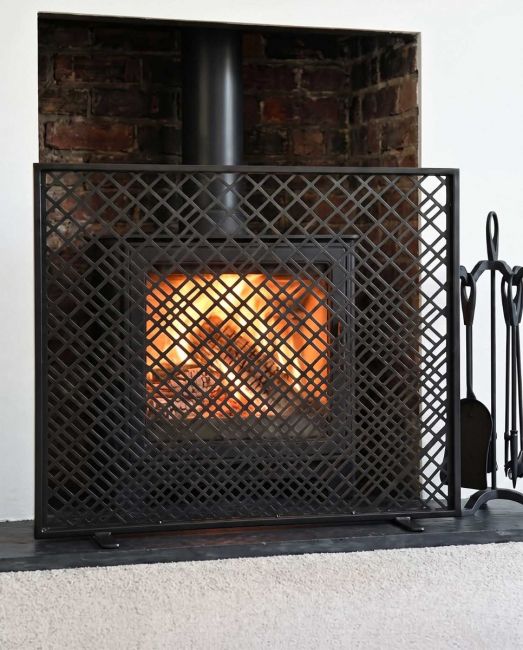 "Winterbourne" Contemporary Black Fire Screen "Winterbourne" Contemporary Black Fire Screen