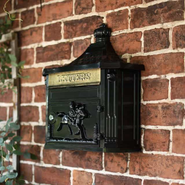 Wall Mounted Huntingdon Post Box finished in Black Wall Mounted Huntingdon Post Box finished in Black