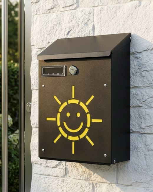 Wall Mounted Lockable "Sunny Smile" Post Box digital illustration
