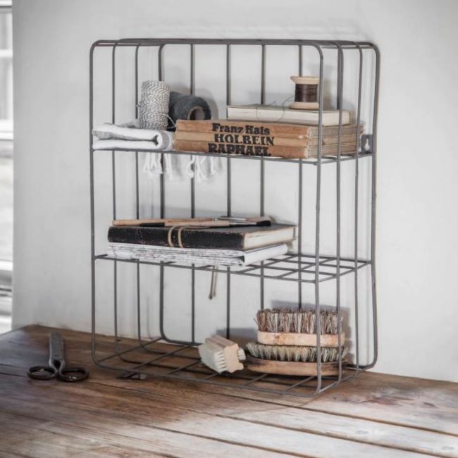 Industrial Wire Wall Mounted Shelving Unit
