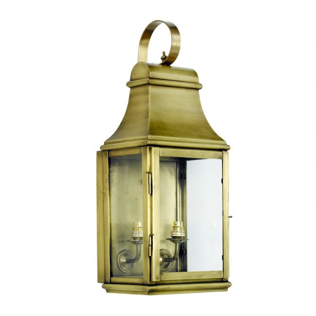 "Warrington" Wall Lantern Finished in Antique Brass "Warrington" Wall Lantern Finished in Antique Brass