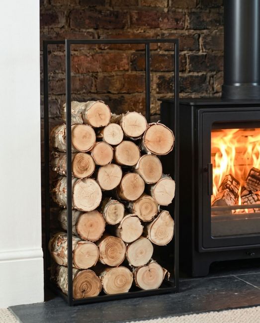 Tall Open Sided Log Holder in Situ Next to the Fireplace Tall Open Sided Log Holder in Situ Next to the Fireplace