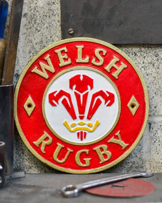 Cast Iron "Welsh Rugby" Sign Cast Iron "Welsh Rugby" Sign