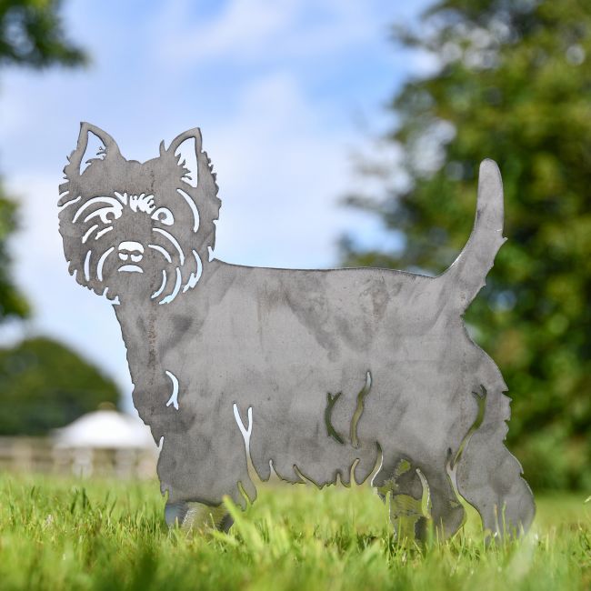 Silver West Highland Terrier Silhouette Silver West Highland Terrier Silhouette