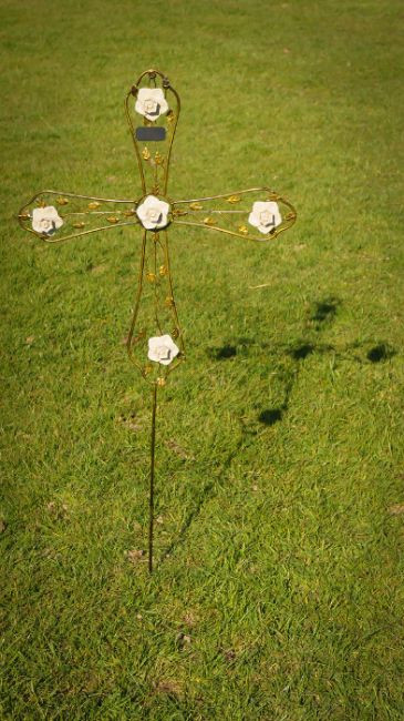 Cream Roses Memorial Cross Cream Roses Memorial Cross