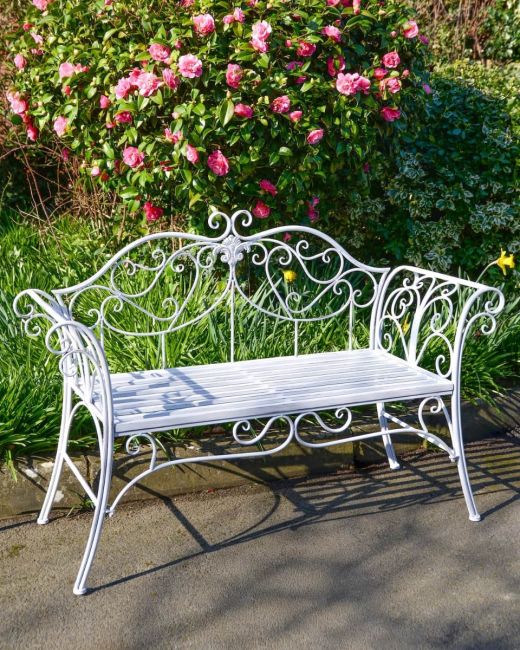 "Ophelia" Wrought iron Two Seater Garden Bench
