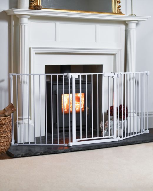 White Three Panel Fireguard  White Three Panel Fireguard