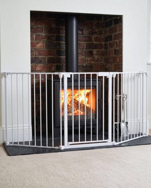 White Three Panel Fireguard White Three Panel Fireguard