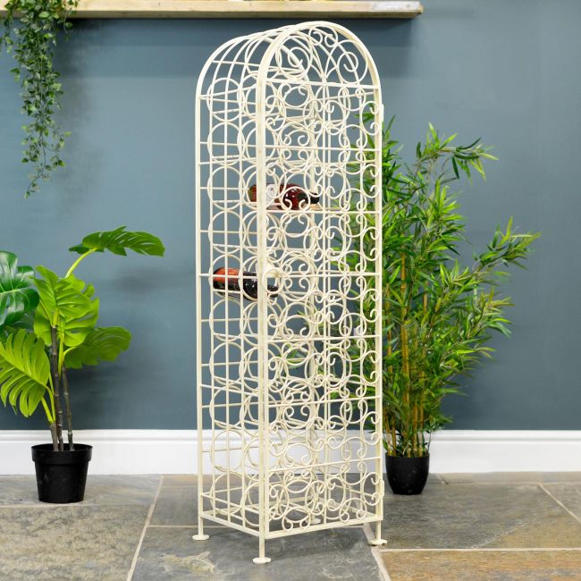 Cream Ornate Wine Cage in Situ Cream Ornate Wine Cage in Situ