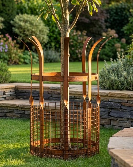 Wrought Iron "Beeston" Rustic Tree Guard Main