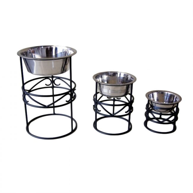 Scrolled Black Dog Bowl Scrolled Black Dog Bowl