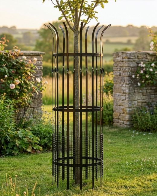Wrought Iron "Sandridge" Black Tree Guard - Large