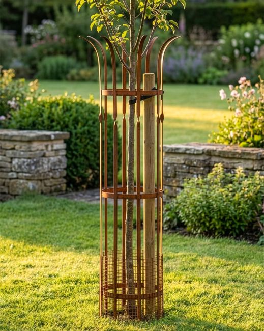 Wrought Iron "Sandridge" Rustic Tree Guard digital illustration