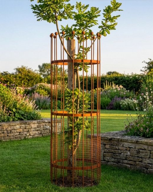 Wrought Iron Traditional "Fernhill" Rustic Tree Guard - Large digital illustration