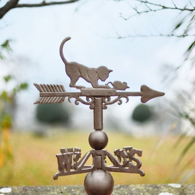 Standard Rustic Cat & Mouse Weathervane Topper Standard Rustic Cat & Mouse Weathervane Topper
