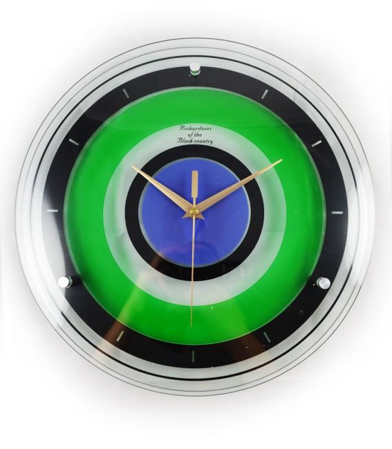 “Adris” Lime Green and Blue Bathroom Wall Clock “Adris” Lime Green and Blue Bathroom Wall Clock