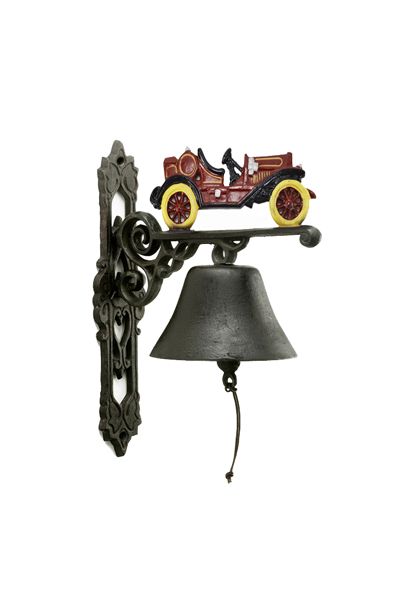 cast iron garden bell with vintage car design cast iron garden bell with vintage car design