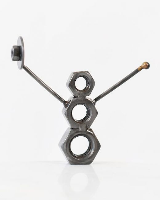 "Yeti" the Recycled Metal Snowman Sculpture