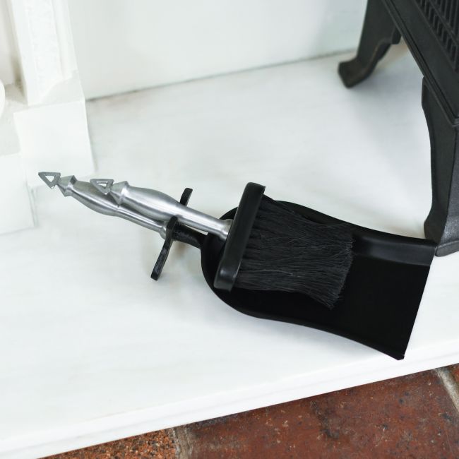 York brush & pan set brushed silver handles  York brush & pan set brushed silver handles