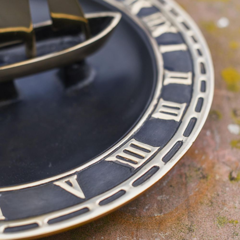 Trade Winds Sailboat Bird Bath and Sundial Black Country Metalworks