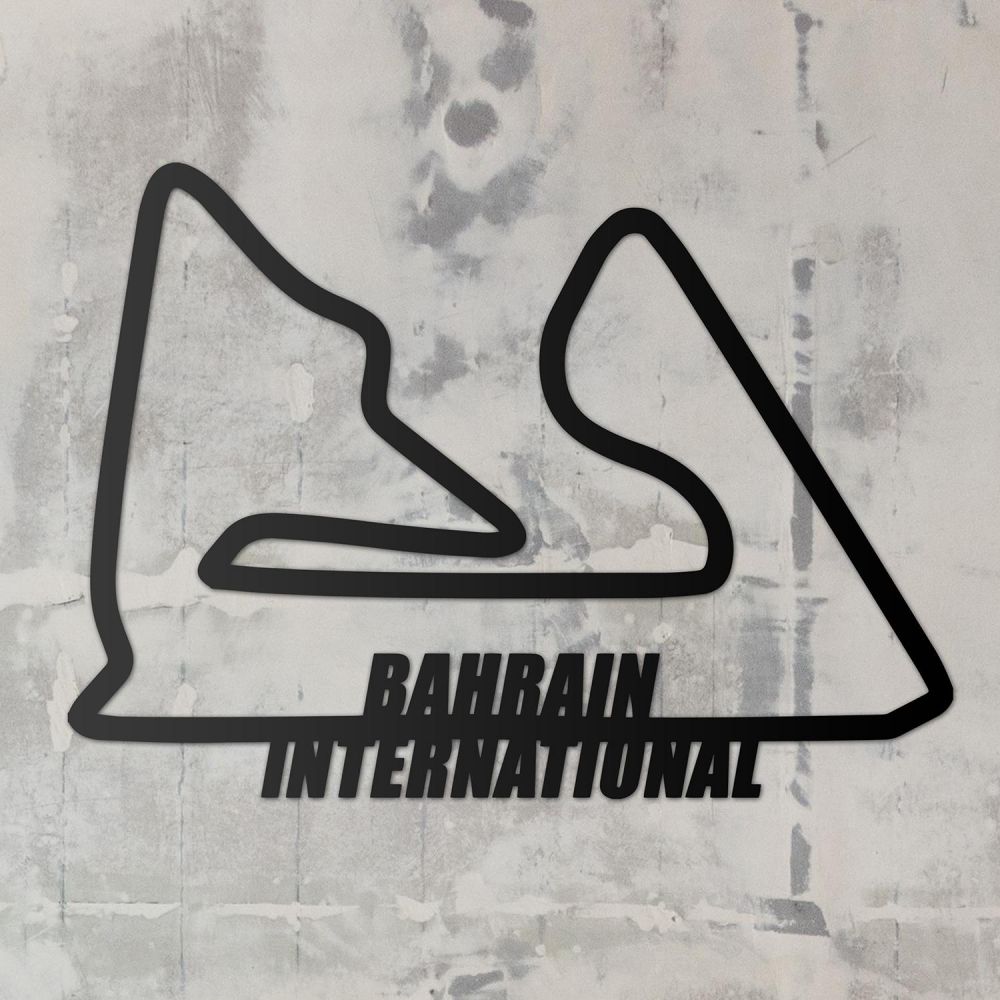 Bahrain International Racing Circuit Black Steel Wall Art 33.5cm