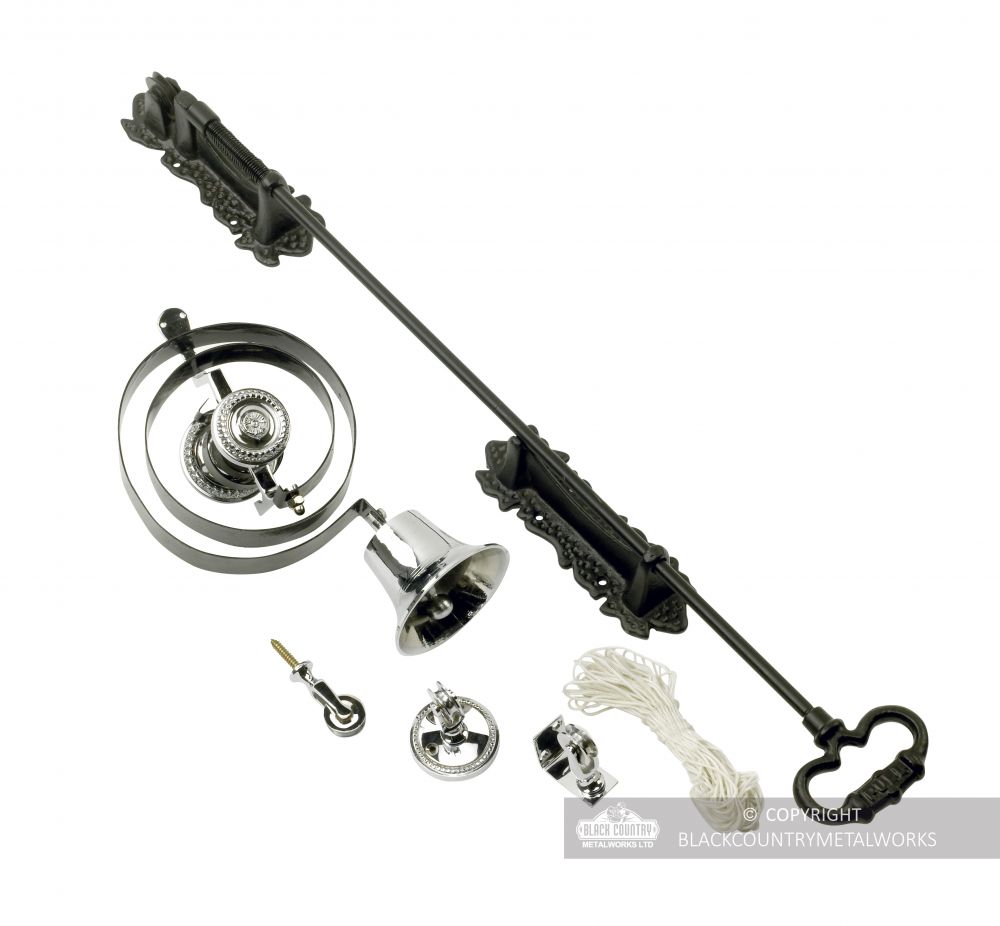 Bright chrome Butler door bell kit | Black Country Metalworks