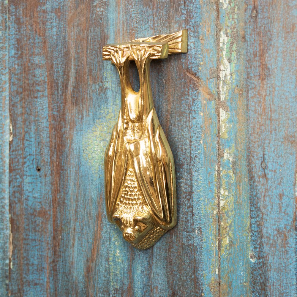 Polished Brass Bat Door Knocker | Black Country Metalworks