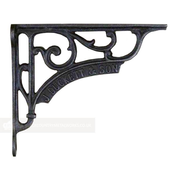 "J Duckett & Son" Iron Bracket 18 x 20cm Black Country Metalworks