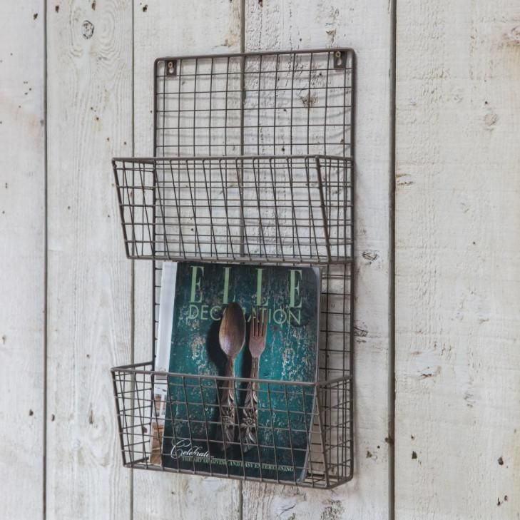 Wall Mounted Wire Mesh Magazine Rack Black Country Metalworks