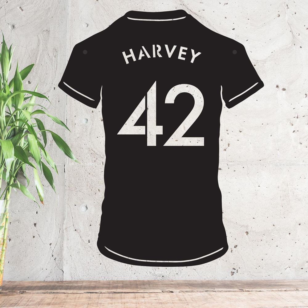 Personalised Football Shirt Wall Art Black Country Metalworks
