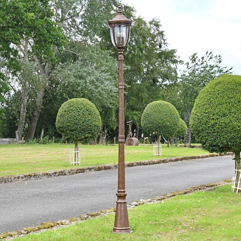 'The Ruxton' Bronze Manor Style Garden Lamp Post 2.4m Black Country