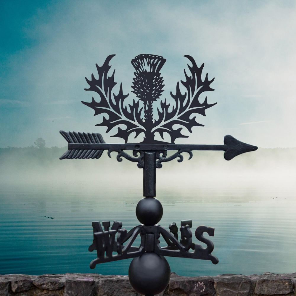 Witch Weather Vane - 14.57x23.62 Inch Metal Wind Direction Indicator For Garden, Shed, Or Roof Decor | Black Hollow Witch Design