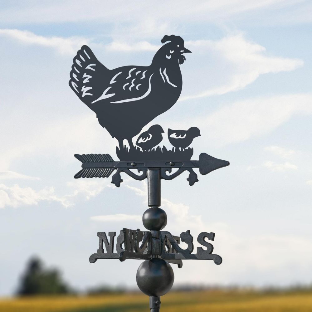 Hen and Chicks Miniature Weathervane Black Country Metalworks