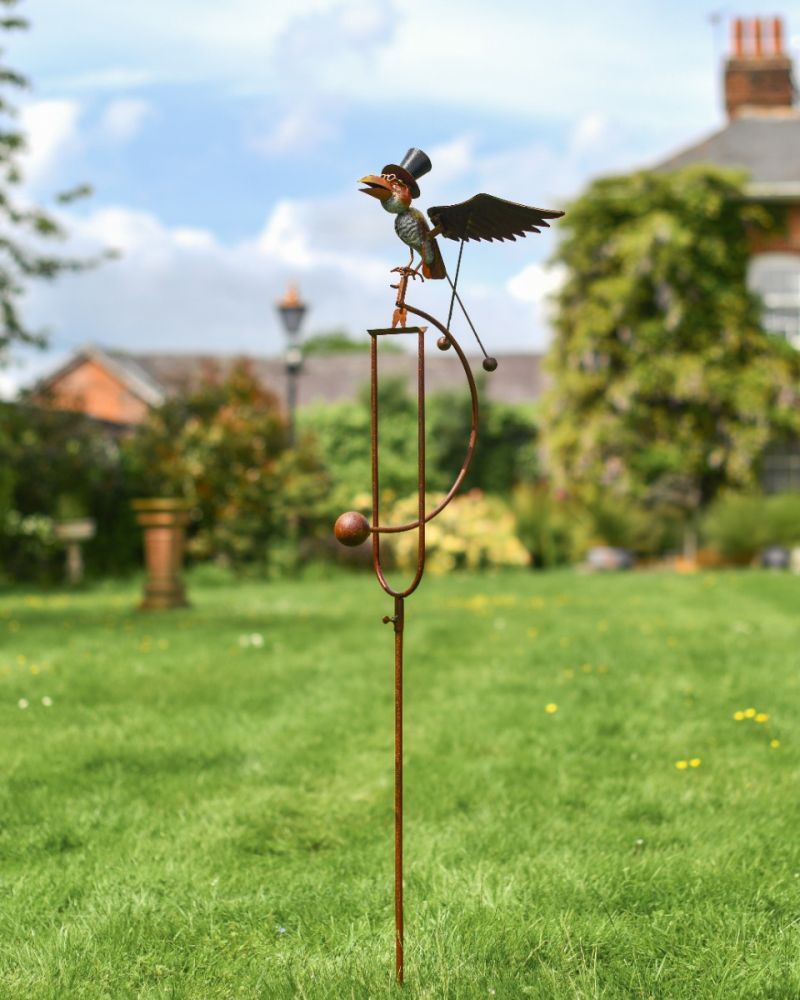 Metal 'Distinguished Bird' Rocking Garden Spike | Black Country Metalworks