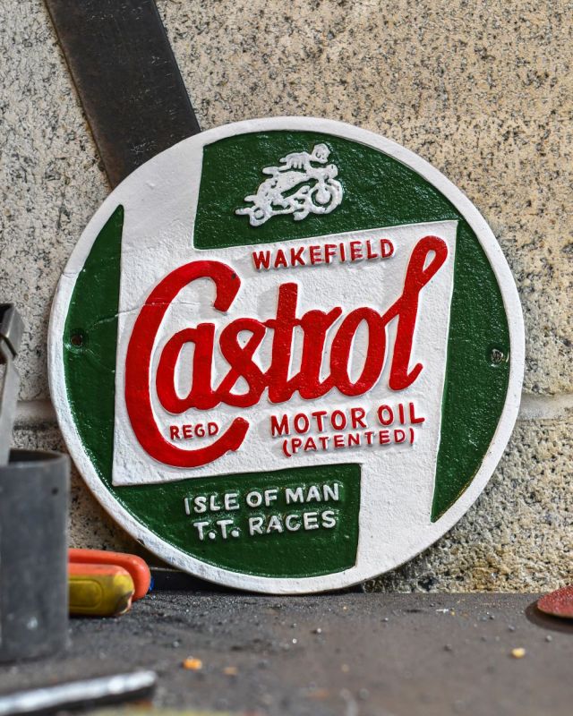 Castrol Oil Vintage Style Cast Iron Sign | Black Country Metalworks