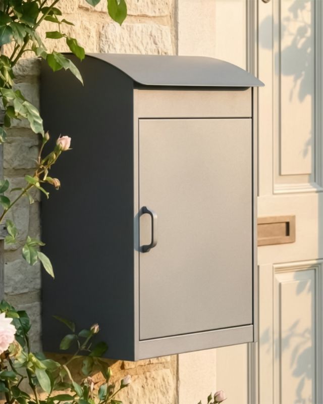 Springdale Box Charcoal Front Opening Parcel Box | Black Country Metalworks
