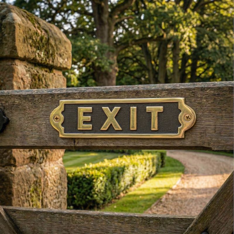 Solid brass - Exit Sign | Black Country Metalworks